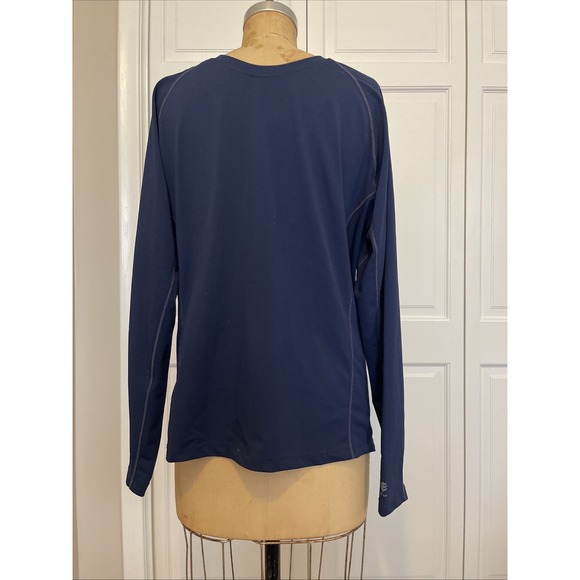 Coolibar Performance Shirt Men Large Blue Stretch Long Sleeve Crew Neck Pullover - Picture 1 of 10